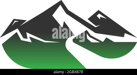 Mountain icon logo design vector illustration template Stock Vector