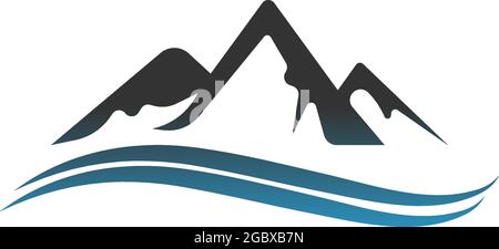 Mountain icon logo design vector illustration template Stock Vector