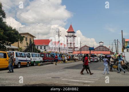 GEORGETOWN, GUYANA - AUGUST 10, 2015: Starbroek market in Georgetown, capital of Guyana. Stock Photo