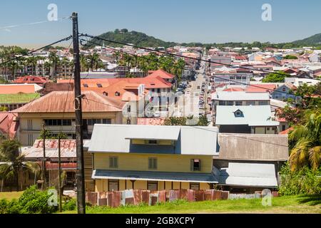 Aerial view of Cayenne, capital of French Guiana Stock Photo