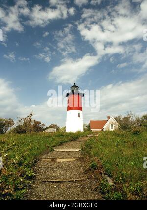 Nauset Lighthouse on Cape Cod, Massachusetts Stock Photo