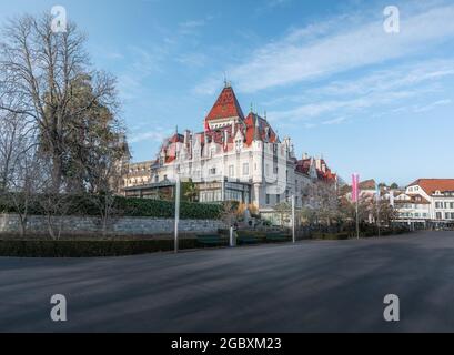 Chateau d'Ouchy - Lausanne, Switzerland Stock Photo