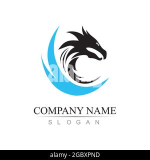 Dragon vector icon illustration design logo template Stock Vector