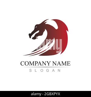 Dragon vector icon illustration design logo template Stock Vector