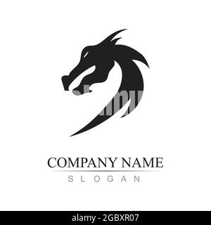 Dragon vector icon illustration design logo template Stock Vector