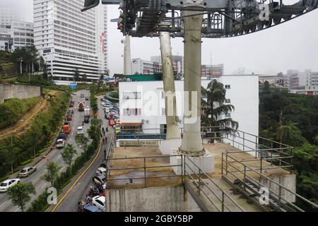 GENTING HIGHLAND, MALAYSIA - November 22, 2019. Awana Skyway cable car, one of Genting Highland most popular attractions, providing a method of travel Stock Photo