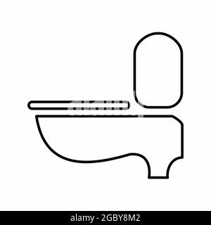 Vector Graphic of Toilet Seat - Line Style - drawing project.sketching object.vector Illustration.Editable stroke Stock Vector
