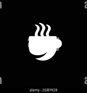 Flat simple minimalist modern smile coffee mug logo Stock Vector