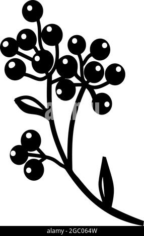 Hand drawn black ink floral clip atr  Stock Vector