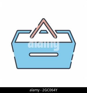 Vector Graphic of Lunch Basket - Line Cut Style - Can be used in web and mobile.design element of design tools.designer equipment.Editable stroke Stock Vector