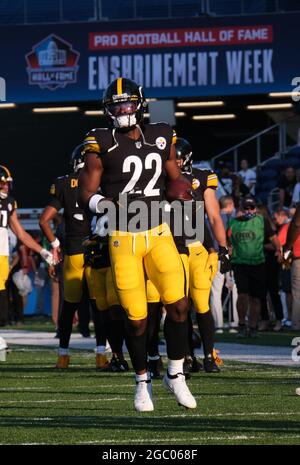 August 5th, 2021: #22 Najee Harris during the Pittsburgh Steelers vs Dallas Cowboys game at Tom Benson Stadium in Canton, OH. Jason Pohuski/CSM Stock Photo