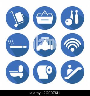 Vector Graphic of Hotel and Restaurant Set Icon Part 3 - Flat Style Stock Vector