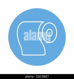 Vector Graphic of Tissue Roll - Blue Monochrome Style - Can be used in web and mobile.design element of design tools.designer equipment.Editable strok Stock Vector