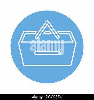 Vector Graphic of Lunch Basket - Blue Monochrome Style - Can be used in web and mobile.Logo element illustration.symbol design.Editable stroke Stock Vector