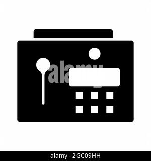 Vector Graphic of Door Security Lock - Black Style - simple illustration. Editable stroke. Design template vector.outline style design.Vector graphic Stock Vector