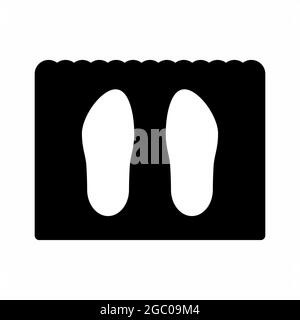 Vector Graphic of Shoe Mat - Black Style - simple illustration. Editable stroke. Design template vector.outline style design.Vector graphic illustrati Stock Vector