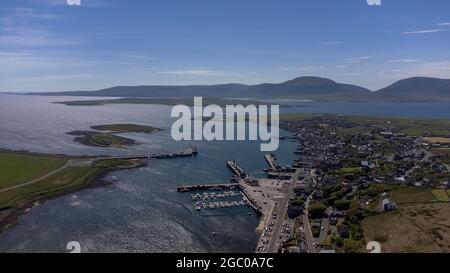 An aerial view of Stromness on Orkney in Scotland, UK Stock Photo