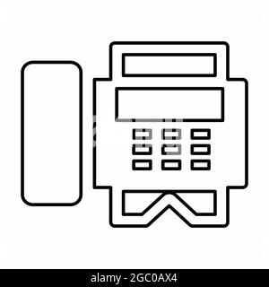 Vector Graphic of Fax Machine - Line Style - simple illustration. Editable stroke. Design template vector.outline style design.Vector graphic illustra Stock Vector
