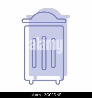 Vector Graphic of Rubbish Bin - Twins Style - simple illustration. Editable stroke. Design template vector.outline style design.Vector graphic illustr Stock Vector