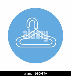 Vector Graphic of Hanger - Blue Monochrome Style - simple illustration. Editable stroke. Design template vector.outline style design.Vector graphic il Stock Vector