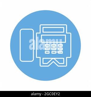 Vector Graphic of Fax Machine - Blue Monochrome Style - simple illustration. Editable stroke. Design template vector.outline style design.Vector graph Stock Vector
