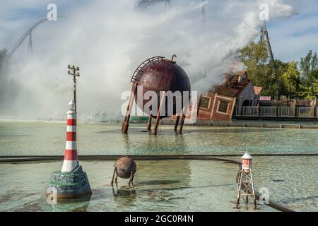 Tidal Wave Splash Boat Ride Thorpe Park Theme Park Stock Photo