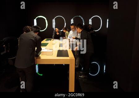 Tokyo, Japan. 24th Apr, 2015. People shop for Apple watches at their store inside Isetan Department store in Shinjuku. (Photo by Damon Coulter/SOPA Images/Sipa USA) Credit: Sipa USA/Alamy Live News Stock Photo