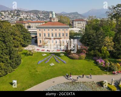 Villa Ciani on botanical park at Lugano in the italian part of Switzerland Stock Photo