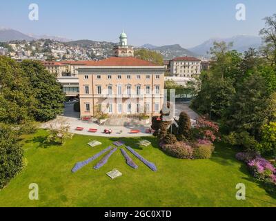 Villa Ciani on botanical park at Lugano in the italian part of Switzerland Stock Photo