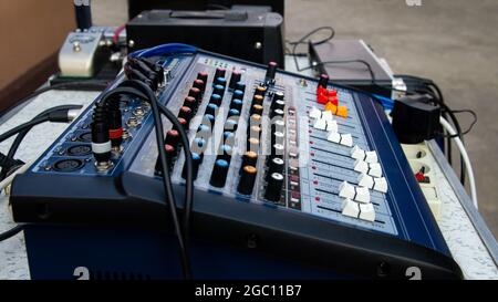 Sound music mixing equipment for creating sound effects Stock Photo - Alamy