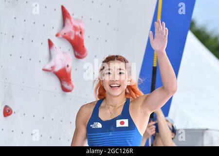 Tokyo, Japan. Credit: MATSUO. 6th Aug, 2021. NONAKA Miho (JPN) Sport Climbing : Women's Combined, Speed Final, during the Tokyo 2020 Olympic Games at the Aomi Urban Sports Park in Tokyo, Japan. Credit: MATSUO .K/AFLO SPORT/Alamy Live News Stock Photo