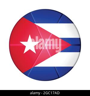 Glass light ball with flag of Cuba. Round sphere, template icon. Cuban ...