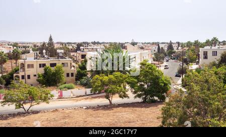 View of the city of Paphos in Cyprus. Paphos is known as the center of ancient history and culture of the island. Stock Photo