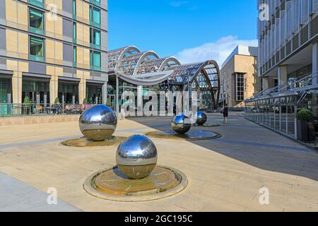 The Winter Gardens and St Paul's Square, Sheffield, South Yorkshire, England, UK Stock Photo