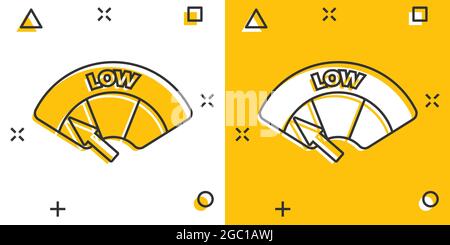 Cartoon colored low level icon in comic style. Speedometer, tachometer ...