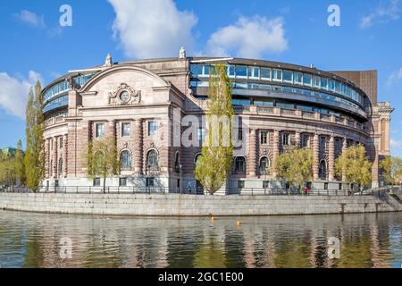 Sveriges riksdag - Parliament of Sweden in Stockholm Stock Photo