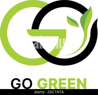 Go Green Minimal Logo Stock Vector