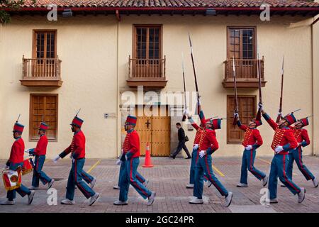 Changing of the Palace Guard in downtown Bogotá, Colombia. Stock Photo