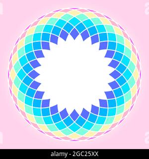 Simple rainbow colored circular mandala design, vector illustration. Abstract round geometric frame Stock Vector