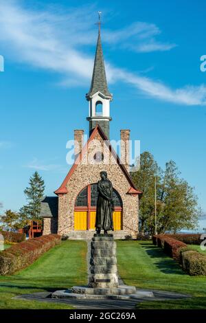 The statue of Evangeline at the Memorial Church in Grand Pre National Historic Site, Wolfville, Nova Scotia, Canada. Stock Photo