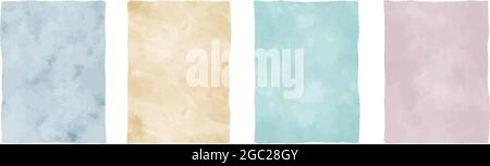 set of watercolor vector backgrounds, pastel colored aquarelle textures Stock Vector