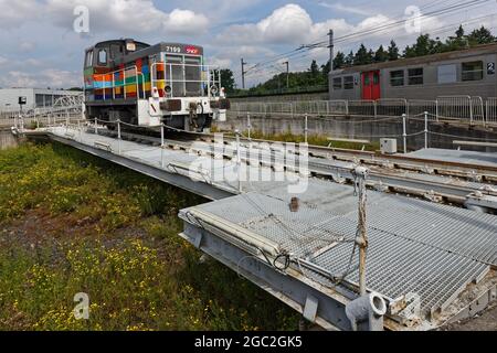 MULHOUSE, FRANCE, June 26, 2021 : La Cité du Train (Train City), formerly named French Railway Museum, is the largest railway museum in Europe, with m Stock Photo