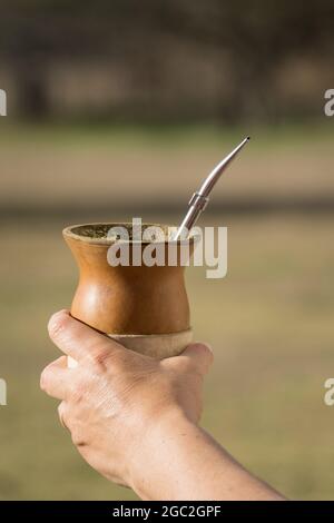 Vertical Closeup Cup Yerba Mate Infusion Thermos Stock Photo by ©Wirestock  493168152