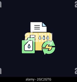 Printer cartridge refill RGB color icon for dark theme Stock Vector