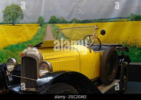 MULHOUSE, FRANCE, June 28, 2021 : Old car. The Cité de l'automobile or Schlumpf Collection houses the world’s largest collection of cars with more of Stock Photo