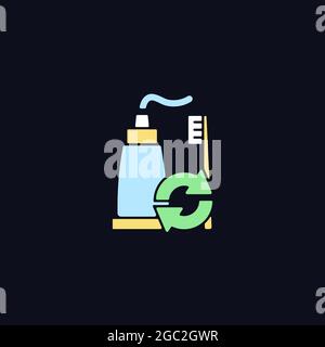 Toothpaste refill RGB color icon for dark theme Stock Vector