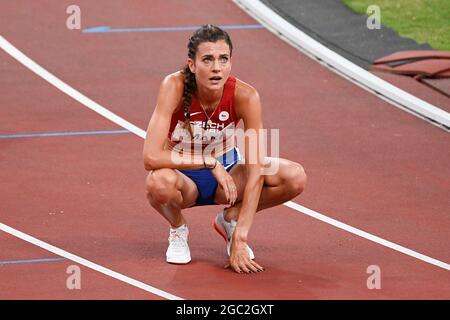 Czech athlete Kristiina Maki is seen after women's 1500m final during the Tokyo 2020 Summer Olympics, on August 6, 2021, in Tokyo, Japan. (CTK Photo/O Stock Photo