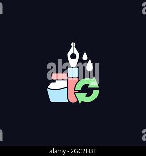Ink pen refill RGB color icon for dark theme Stock Vector