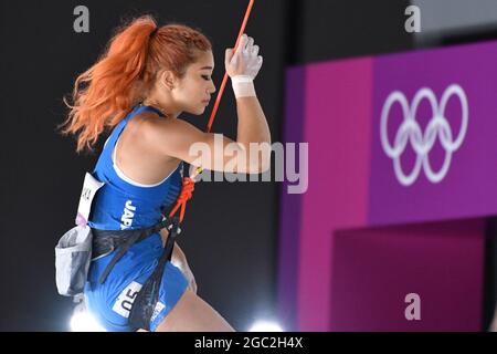 Tokyo, Japan. Credit: MATSUO. 6th Aug, 2021. NONAKA Miho (JPN) Sport Climbing : Women's Combined, Lead Final, during the Tokyo 2020 Olympic Games at the Aomi Urban Sports Park in Tokyo, Japan. Credit: MATSUO .K/AFLO SPORT/Alamy Live News Stock Photo