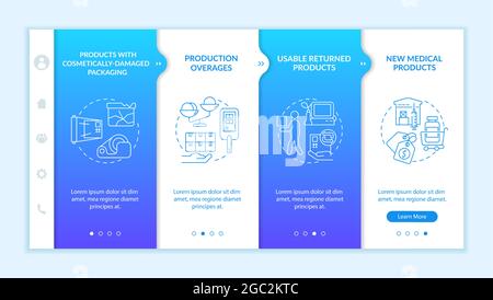 Medical manufacturers donations onboarding vector template. Stock Vector